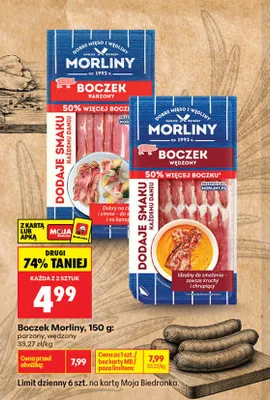 Boczek parzony Morliny promocja w Biedronka