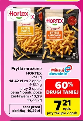 Frytki mrożone proste Hortex promocja w Carrefour