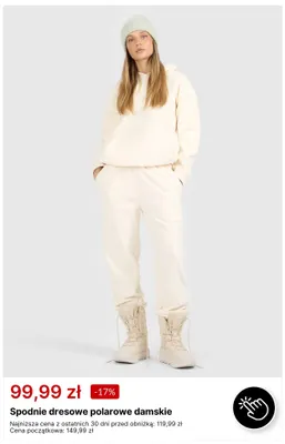 Spodnie dresowe polarowe damskie promocja w 4F