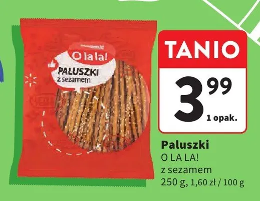 Paluszki z sezamem O la la! promocja w Intermarche