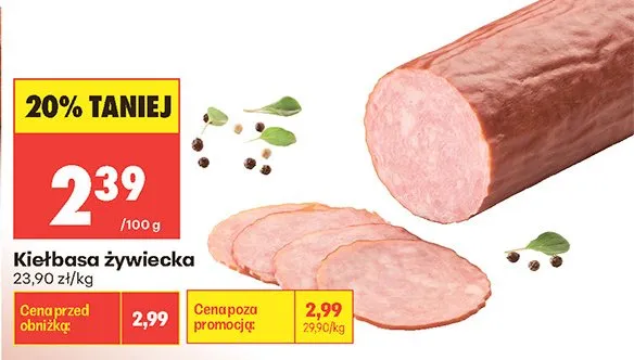 Kiełbasa żywiecka Madej Wróbel promocja w Biedronka