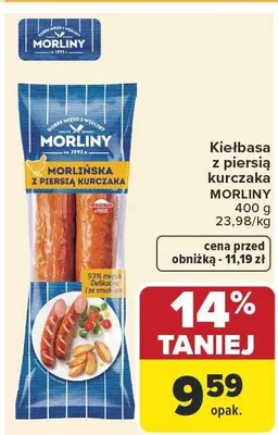 Kiełbasa z piersią kurczaka morlińska promocja w Carrefour