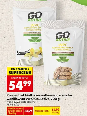 Koncentrat białka serwatkowego WPC Go Active, 700g - smak waniliowy promocja w Biedronka