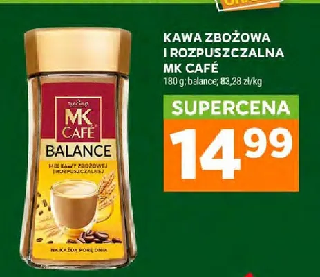 Kawa rozpuszczalna zbożowa i MK Café Balance promocja w Stokrotka