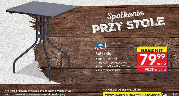Stół Lola aro promocja w Makro
