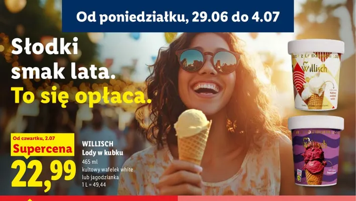 Lody w kubku Willisch kultowy wafelek white promocja w Lidl