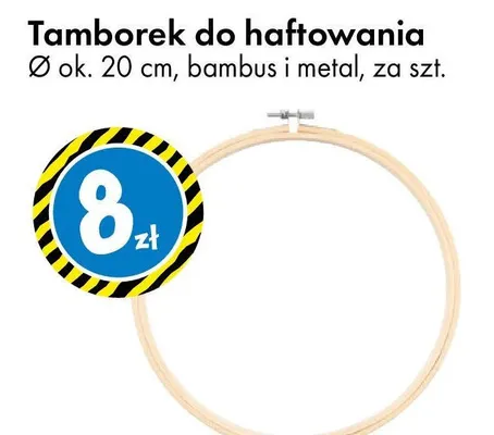 Tamborek do haftowania Ø ok. 20 cm, bambus i metal promocja w Tedi