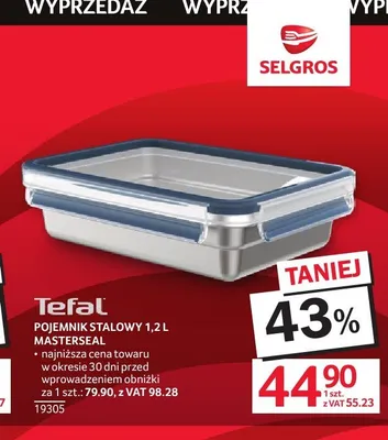 Pojemnik stalowy Tefal Masterseal promocja w Selgros