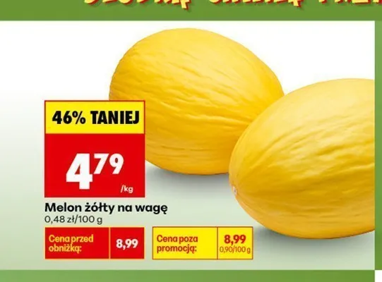 Melon żółty na wagę promocja w Biedronka