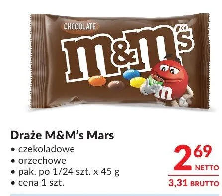 Draże M&M's Mars czekoladowe orzechowe promocja w Makro