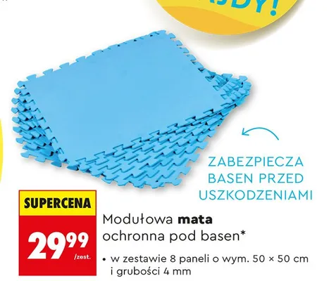 Modułowa mata ochronna pod basen 8-pak 50x50cm promocja w Biedronka