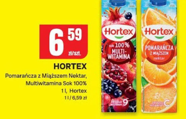 Sok pomarańcza z miąższem nektar, multiwitamina sok 100% promocja w Chorten