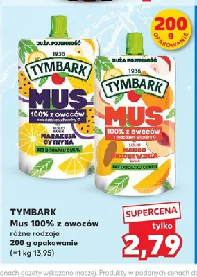 Mus 100% z owoców Tymbark promocja w Kaufland