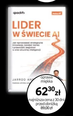 Książka Lider w świecie AI Jarrod An oprawa miękka promocja w Empik