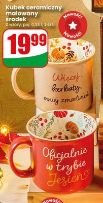 Kubek ceramiczny malowany środek 0,55 l promocja w Dino