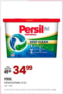 Kapsułki do prania Persil Universal 4 in 1 Discs promocja w Drogerie Natura