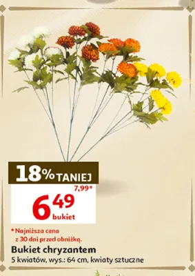 Bukiet chryzantem promocja w Auchan