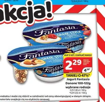 Jogurt Fantasia Greek Style z czerwonymi owocami i białą czekoladą promocja w Delfin