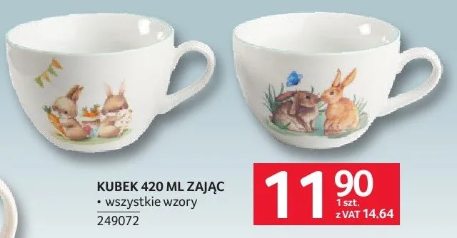 Kubek 420 ml zając - wszystkie wzory promocja w Selgros