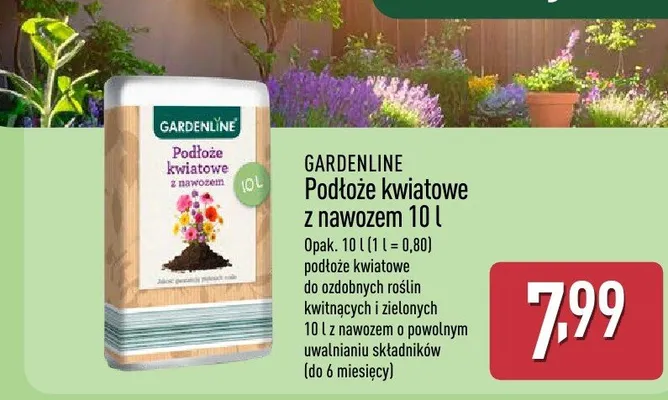 Podłoże kwiatowe z nawozem 10 l promocja w Aldi