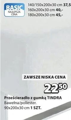 Prześcieradło z gumką TINDRA promocja w Jysk