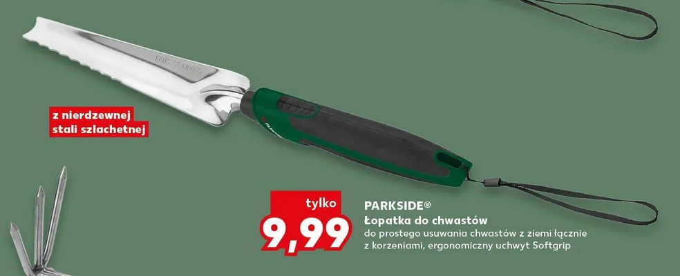 Łopatka do chwastów do prostego usuwania chwastów z ziemi łącznie z korzeniami, ergonomiczny uchwyt Softgrip promocja w Kaufland