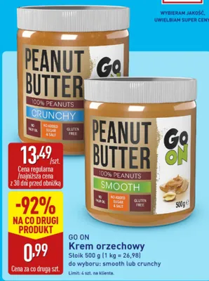 Krem orzechowy Go On Crunchy promocja w Aldi