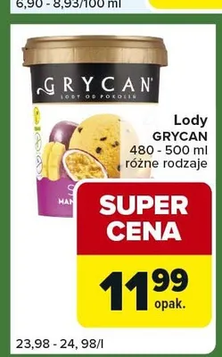 Lody GRYCAN promocja w Carrefour Express