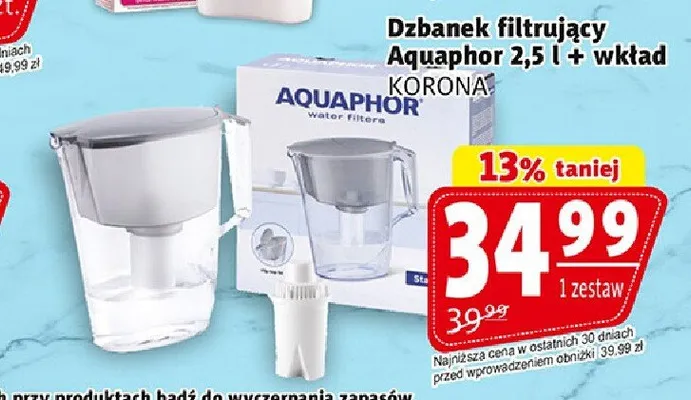Dzbanek filtrujący Aquaphor 2,5 l z wkładem promocja w Prim Market