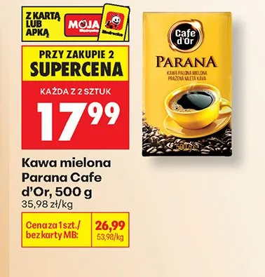 Kawa mielona Parana Cafe d'Or promocja w Biedronka