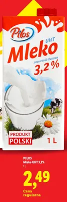 Mleko UHT Pilos 3,2% promocja w Lidl