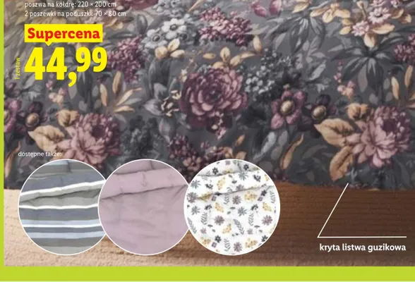Pościel z bawełną renforcé LIVARNO home 220x200 cm promocja w Lidl