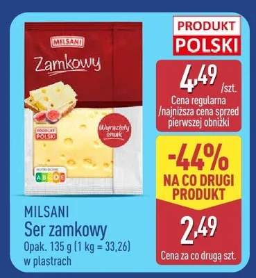 Ser zamkowy w plastrach Milsani promocja w Aldi