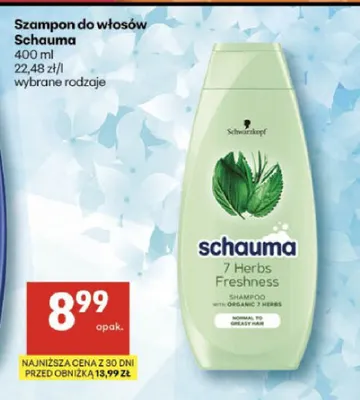 Szampon do włosów Schauma 7 Herbs Freshness promocja w Delikatesy Centrum