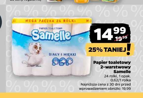 Papier toaletowy 2-warstwowy Samelle promocja w Netto