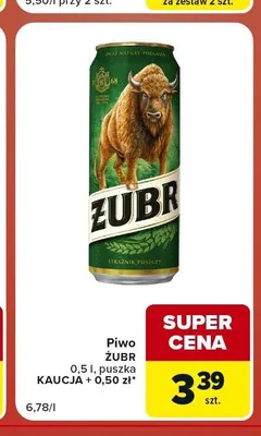 Piwo Żubr promocja w Carrefour Market