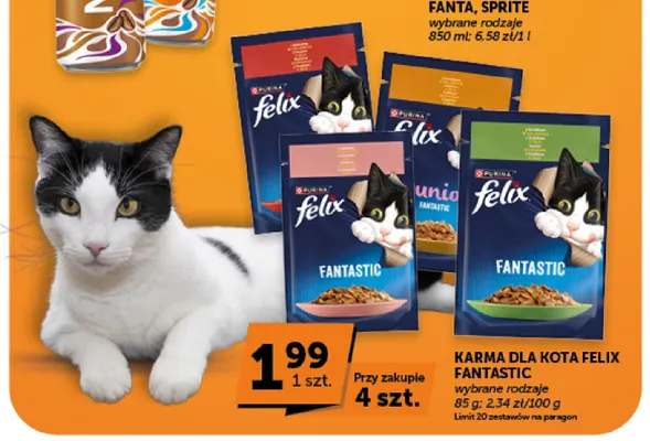 Karma dla kota Felix Fantastic promocja w Euro Sklep