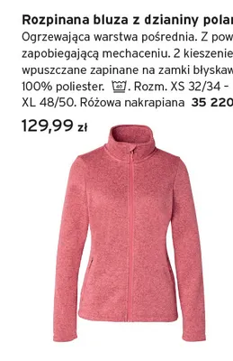 Rozpinana bluza z dzianiny polarowej promocja w Tchibo