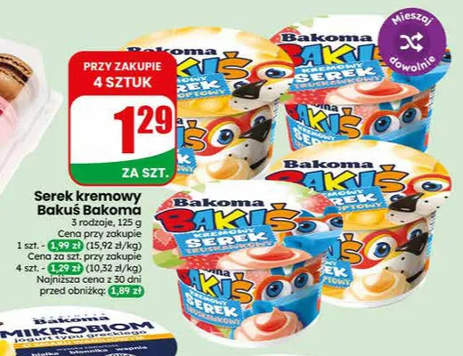 Serek kremowy Bakuś Bakoma promocja w Dino