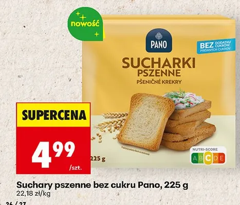 Sucharki pszenne bez cukru promocja w Biedronka