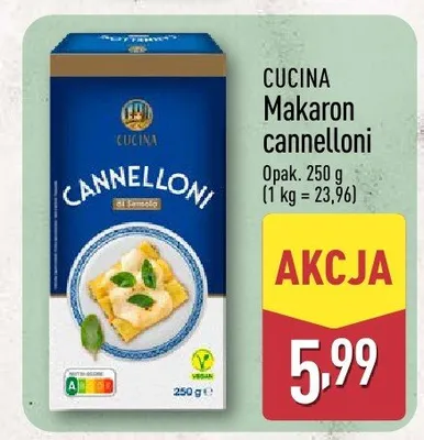 Makaron cannelloni Gustobello promocja w Aldi