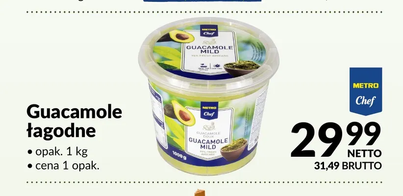 Guacamole łagodne Metro Chef promocja w Makro