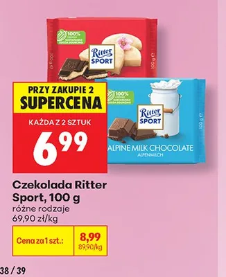 Czekolada Ritter Sport Alpine Milk Chocolate promocja w Biedronka