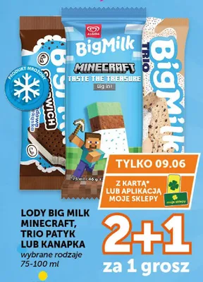 Lody Algida Big Milk Trio Patyk promocja w Groszek