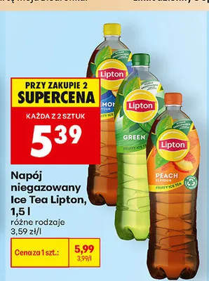 Napój niegazowany Ice Tea Lipton promocja w Biedronka