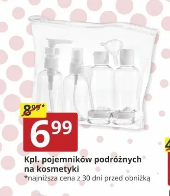 Komplet pojemników podróżnych na kosmetyki promocja w Prymus AGD