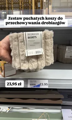 Zestaw puchatych koszy do przechowywania drobiazgów Decoration Baskets promocja w Action