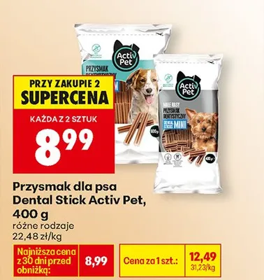 Przysmak dla psa Dental Stick różne rodzaje promocja w Biedronka