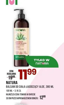 Balsam do ciała łagodzący aloe Natura promocja w Drogerie Natura