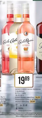 Wino Carlo Rossi Refresh Strawberry promocja w Dino